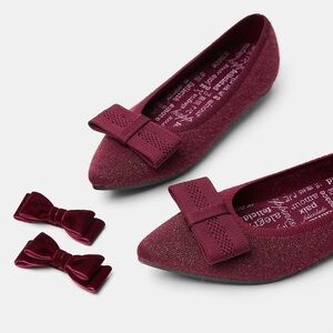 VIVAIA Pointed-Toe Bow Flats